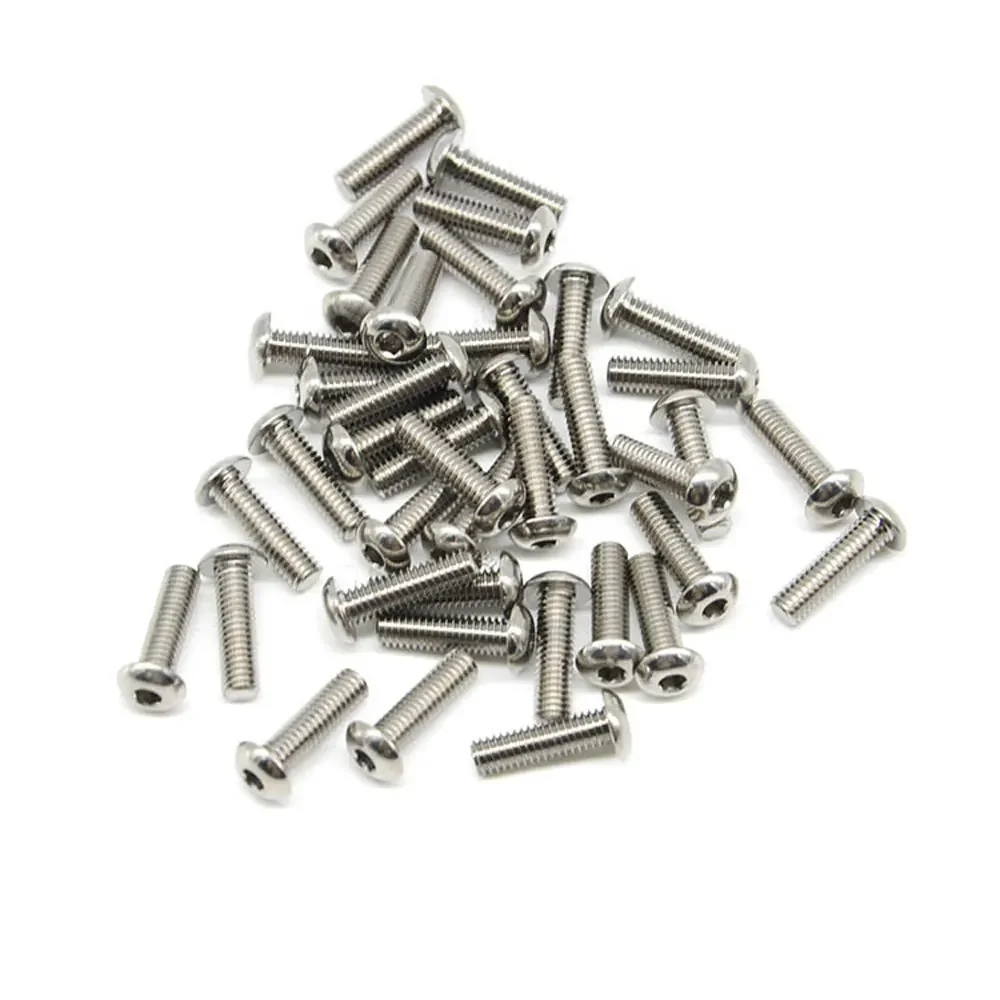 M2 M2.5 M2.6 M3 M4 GR5 TC4 Titanium Alloy Button Head Screw Bolts Hex Socket Length 4mm-23mm for Model Aircraft Car DIY