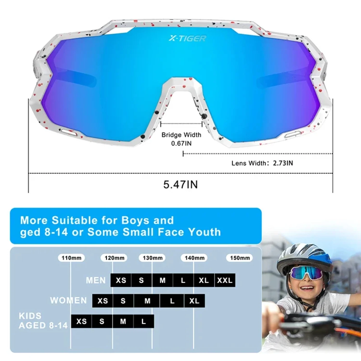 Cycling Sunglasses Girls Boys Outdoor Classic Sun Glasses UV-resistant Youth Baseball Sunglasses  Children Gift White sunglasses