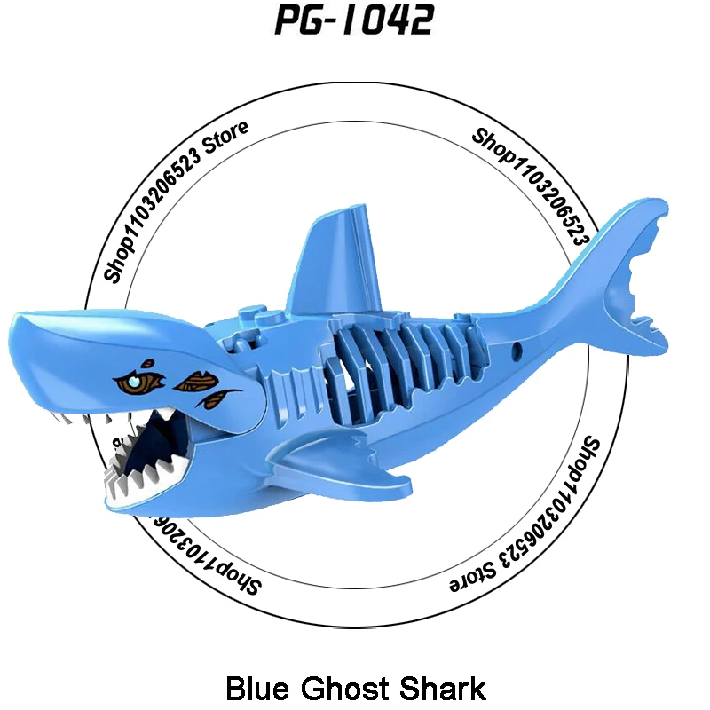 Moc Horrorfilm Ghost Shark Mini Figur DIY Modelle Kinder Bausteine Spielzeug Freunde Weihnachts geschenk für Jungen Nwe Mädchen Juguetes