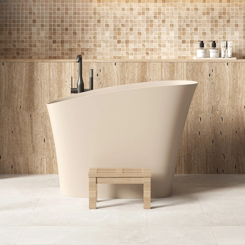 Independent family bathtub B & B hotel bathroom Japanese-style Qimei stone deep bubble small apartment bathtub