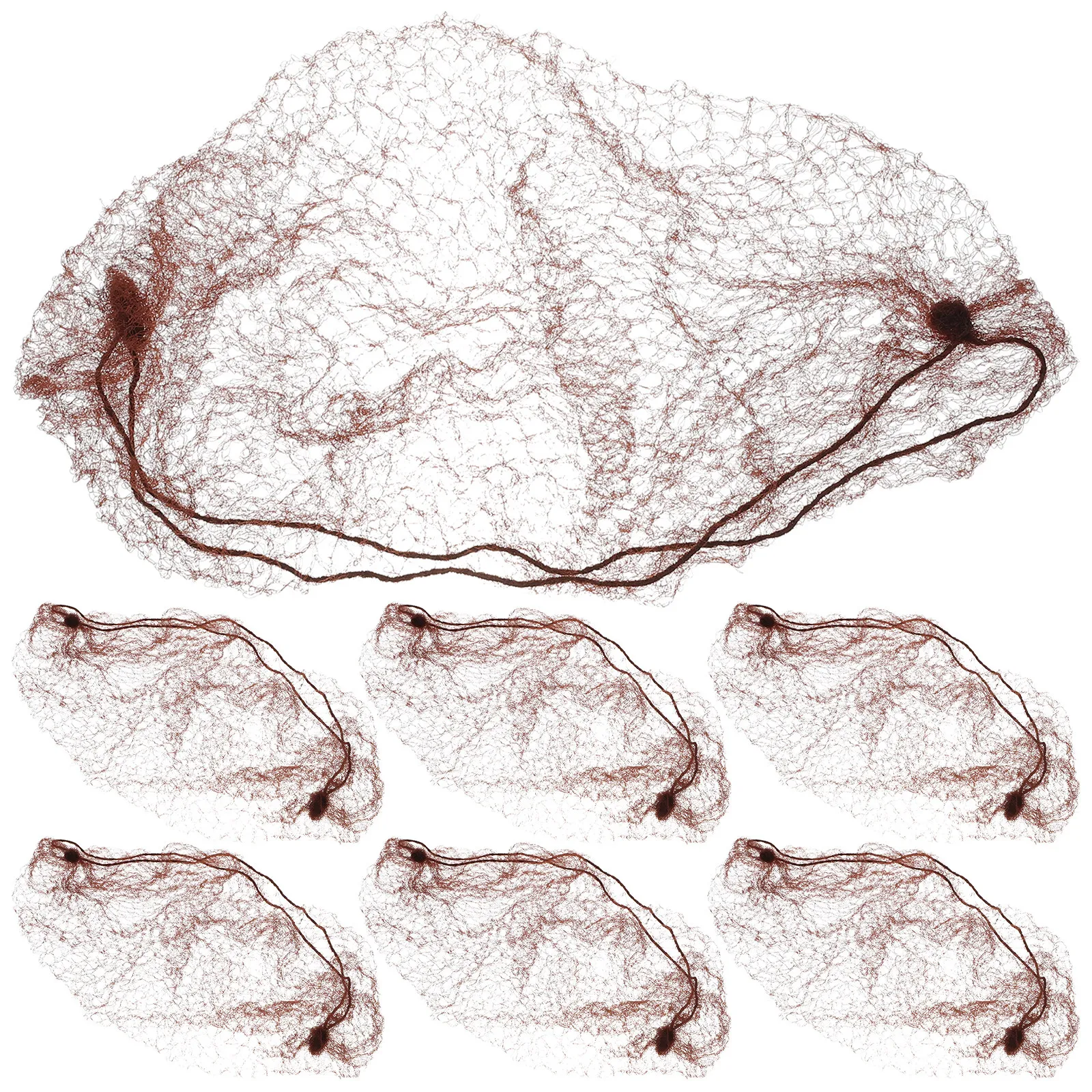 

50 шт. невидимых эластичных сеток для волос из мягкого хлопкового волокна кофейного цвета для причесок невест, использования в больницах и лабораториях