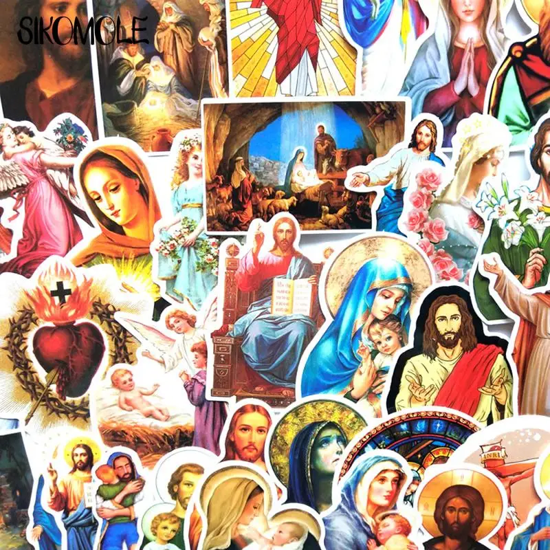 10/30/68pcs Cartoon Jesus Christian Prayer Stickers DIY Toys Luggage Motor Luggage Notebook Blessing Graffiti Decals Sticker F5