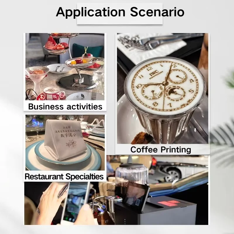 EB-FT4 Automatische dranken Selfie Latte Art Koffieprinter Machine Voedsel afdrukken WIFI-verbinding Afdrukken Eetbare inktcartridges