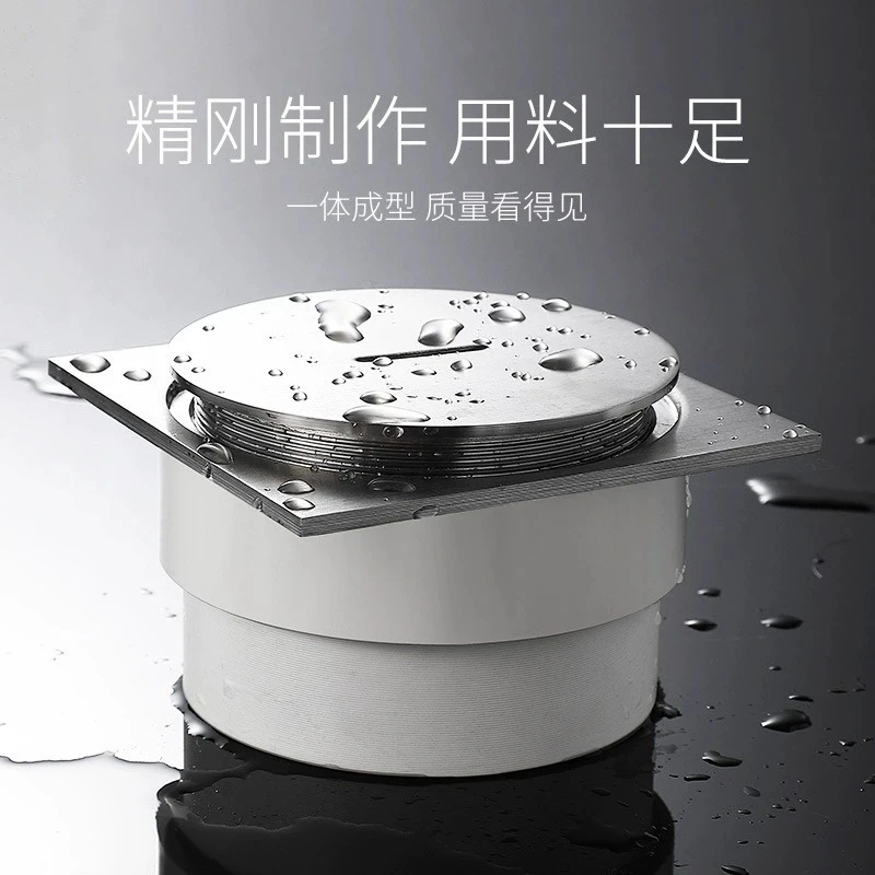 1Pc 304 Stainless Steel Square Round Floor Cleanout With Slotted Plug For Drain Pipe
