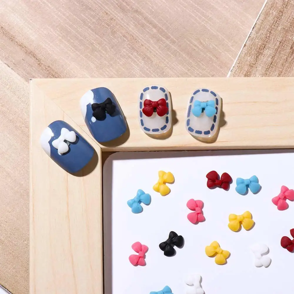 Resina Urso Bow Nail Studs, Cartoon Nail Salon, Mixed Matte Nail Jewelry, DIY Nail Art Decorações, Nail Art Acessórios