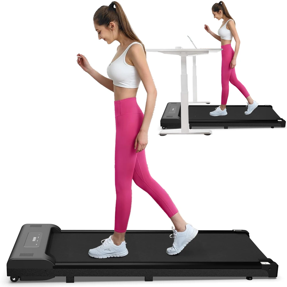 Under Desk Treadmill, Walking Pad, Portable Treadmill with Remote Control LED Display, Walking Jogging Machine for Home Office U