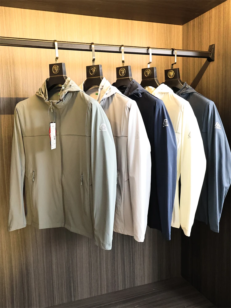 

Мужская уличная повседневная дышащая куртка из ледяного шелка с капюшоном UPF≥00, защита от ультрафиолета, весна-лето Faion Urban Sle L...