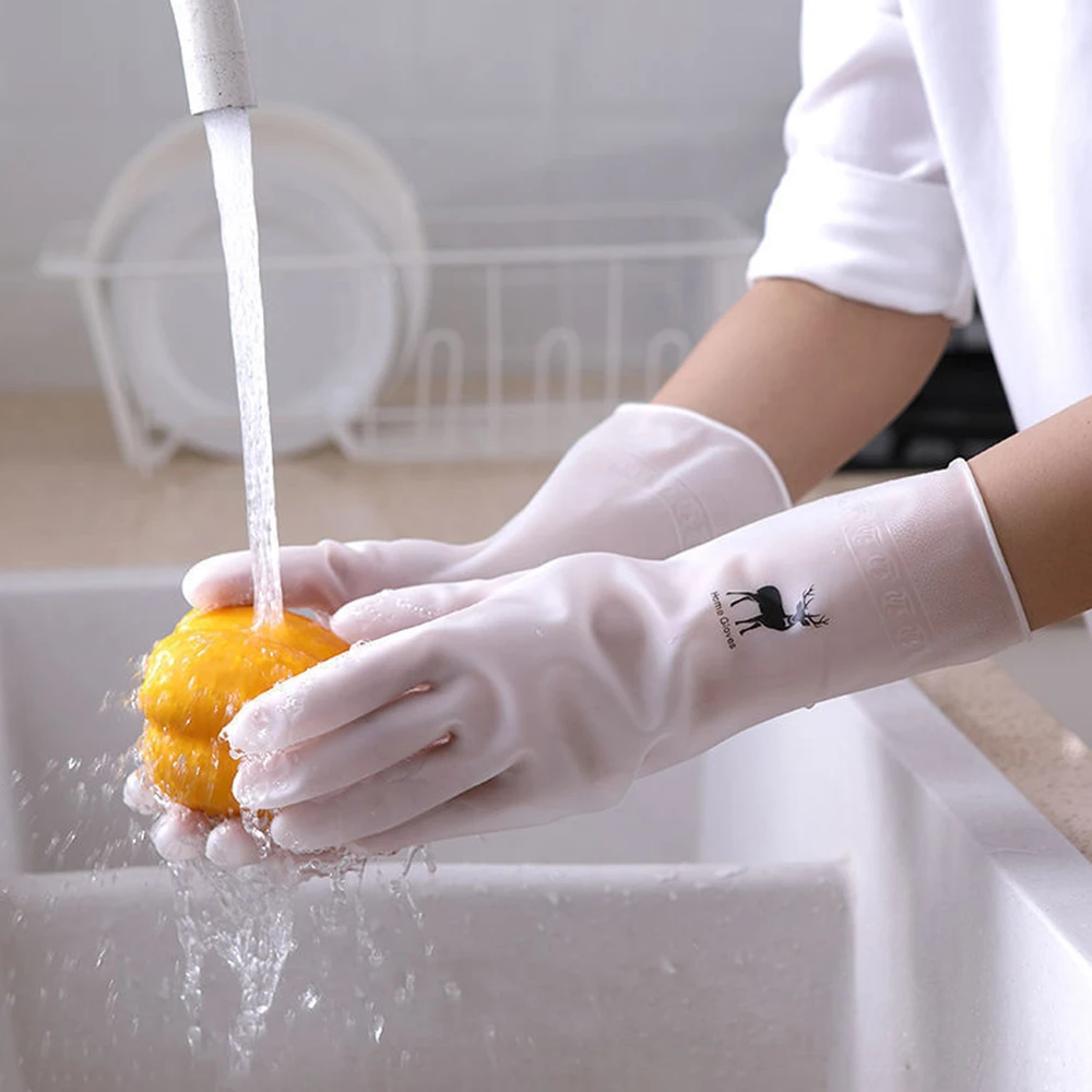 Dishwashing GlovesReusable Latex Cleaning Gloves for Housework Kitchen Bathroom Durable Clean Wear-Resistant Waterproof Gloves R image 3