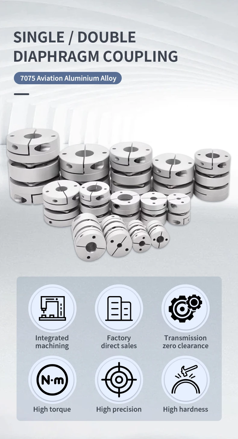 Aluminiumlegierung D44L50 Doppelmembrankupplung Elastischer Stecker D44mm L50mm Kugelumlaufspindel Schritt Servomotor Encoder Computer – Detail 1