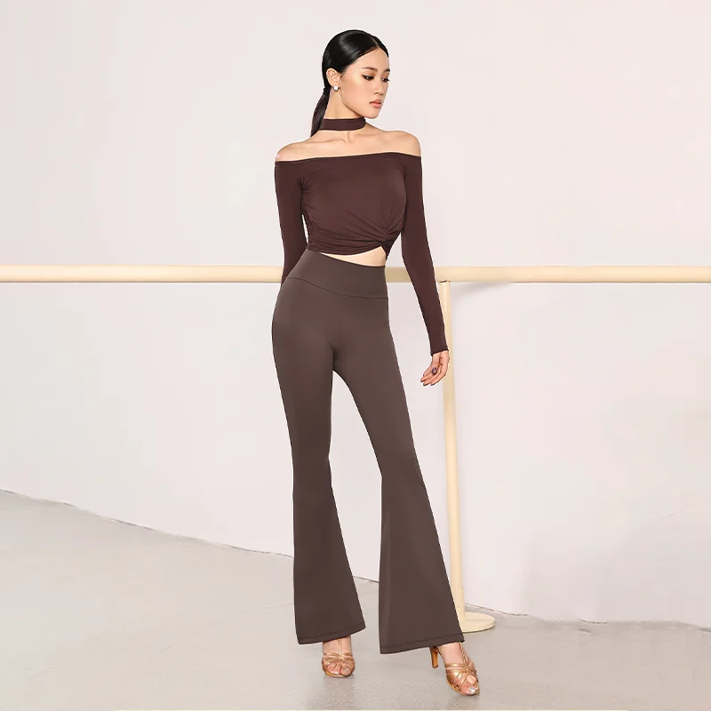 new-modern-dance-practice-top-advanced-sexy-off-shoulder-slimming-top-adult-women-tango-cha-cha-samba-latin-training-clothing