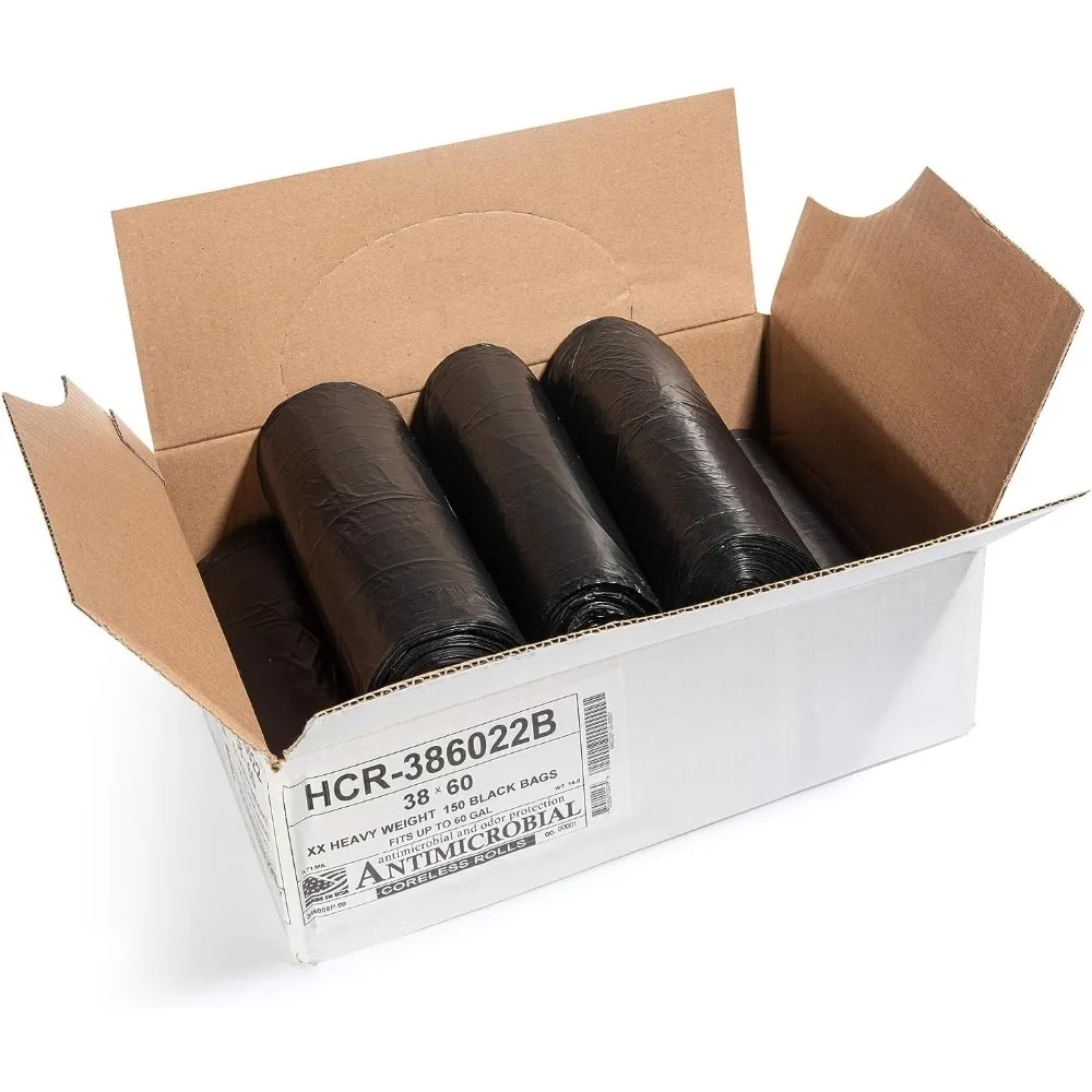

US Shipping Hot New 60 Gallon High Density Trash Bags 150 Count Black 38x60 Heavy Duty Commercial Industrial