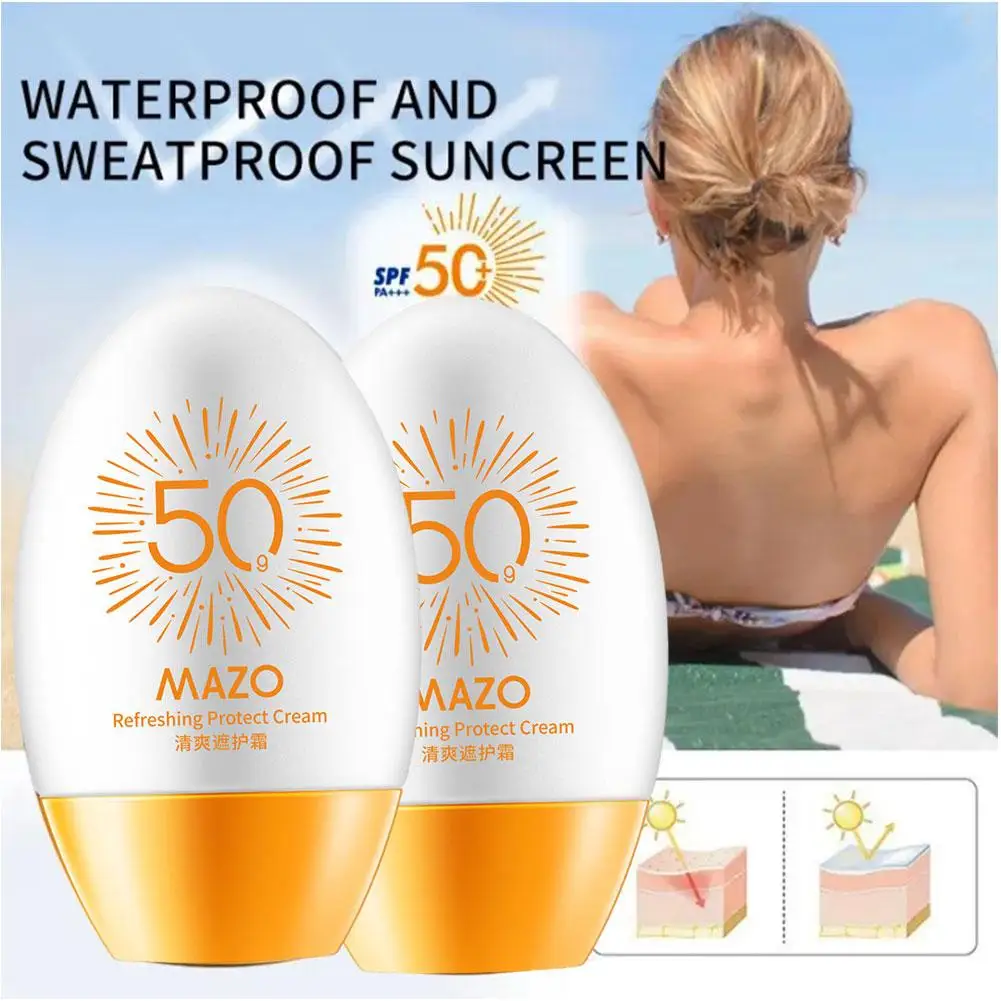 Spf50+ Moisturizing Sunscreen Skin Protection Refreshing Cream Resistance Makeup Sunscreen Sunscreen Facial UV Y7A0