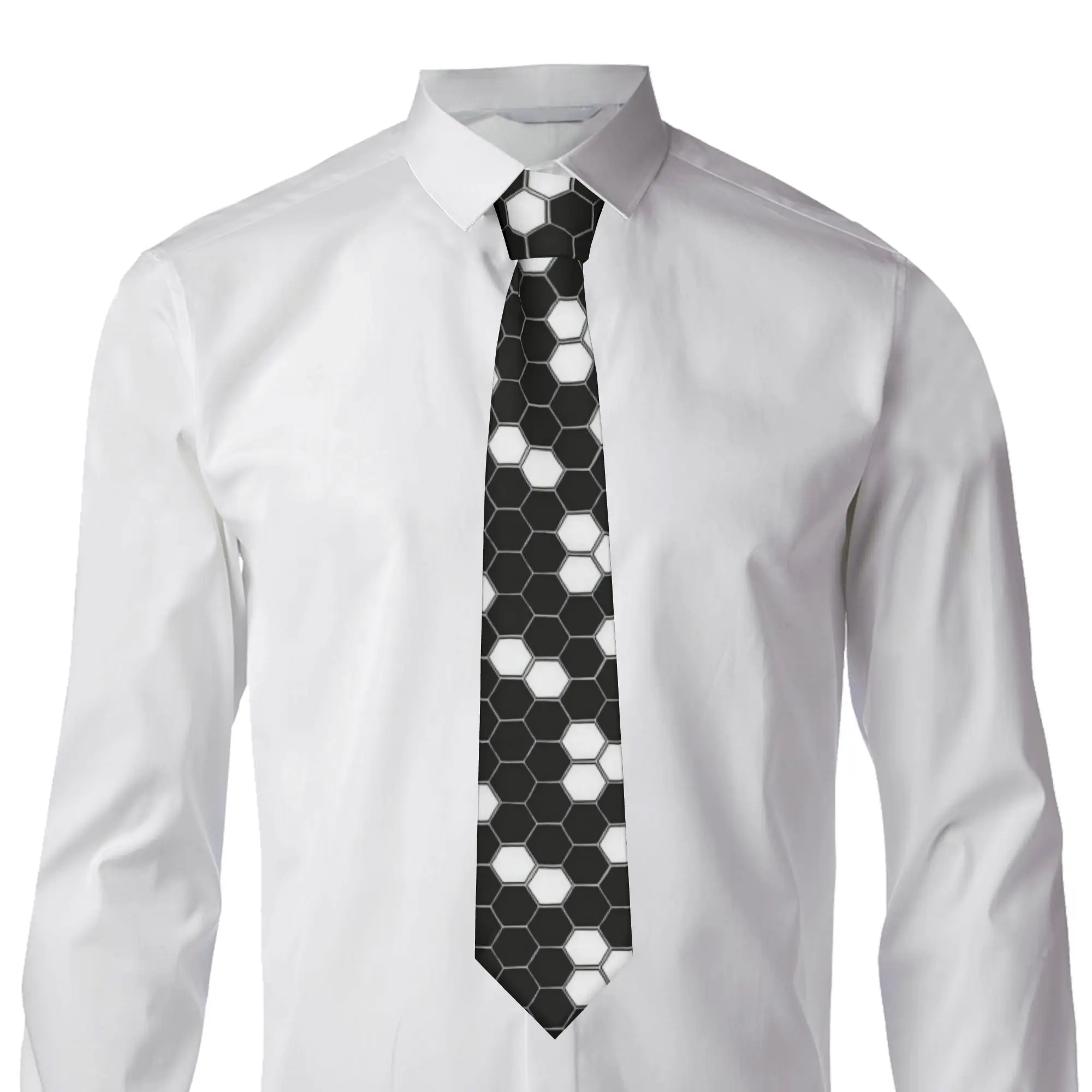 Formal Honeycomb Geometric Hexagonal  Neck Tie for Party Men  Necktie