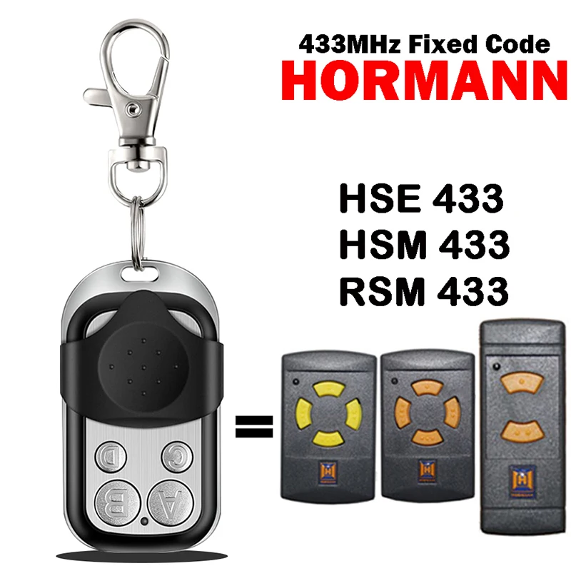 

For HORMANN HSE HSM RSM 433 Garage Door Remote Control 433MHz Fixed Code Hand Transmitter Replicator Remote Control Cloning