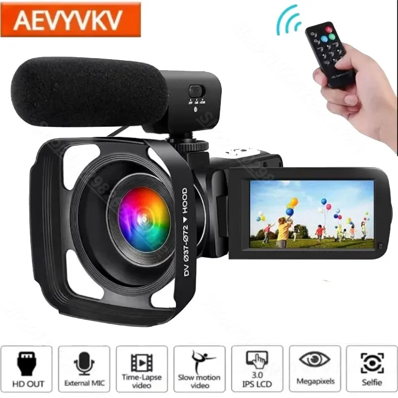 Professional 2K Camcorder 16X Zoom Infrared Vlogging Video Camera for Youtube 2.7K 48MP Portable Digital Recorder Live Streaming