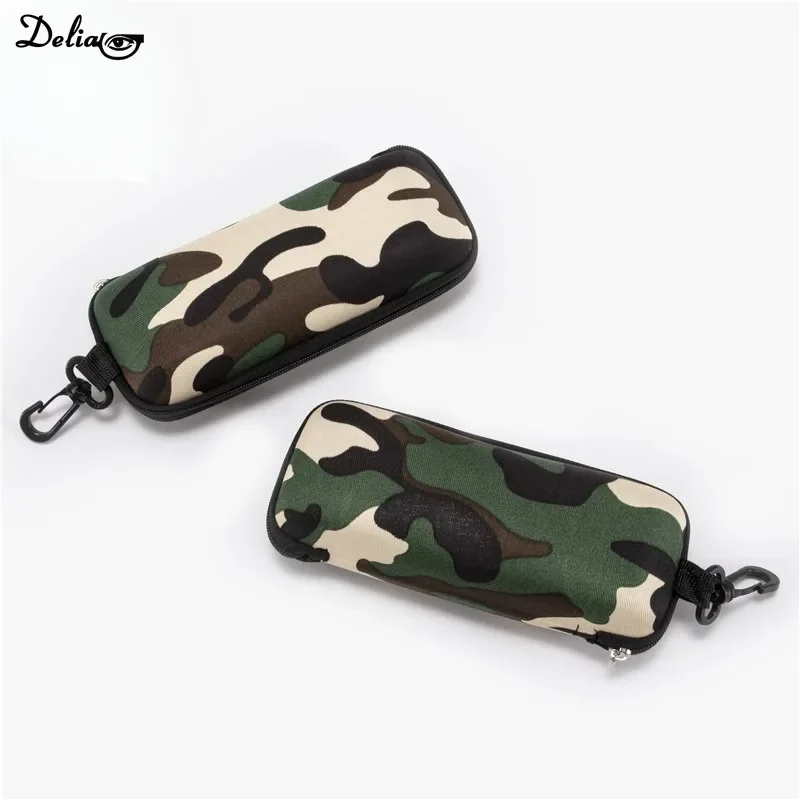 Camouflage Cloth Glasses Case Outdoor Sports Zipper Box Thickened Anti-stress Sunglasses Case Portable Glasses Storage Box