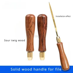 Solid Wood Handle File Sour Twig Wood Titanium Plated Diamond File Sanding Andburnishing Alloy File Woodworking Tool Accessories