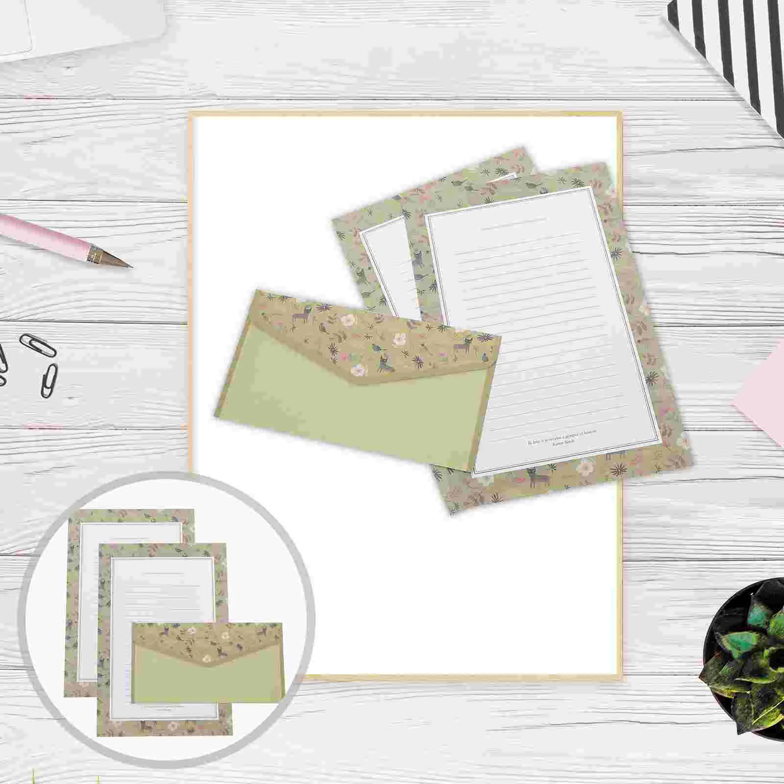 Floral Letter Paper Envelope Japanese Stationery Supplies Writing with Envelopes Pad and Notepaper Cute Lined