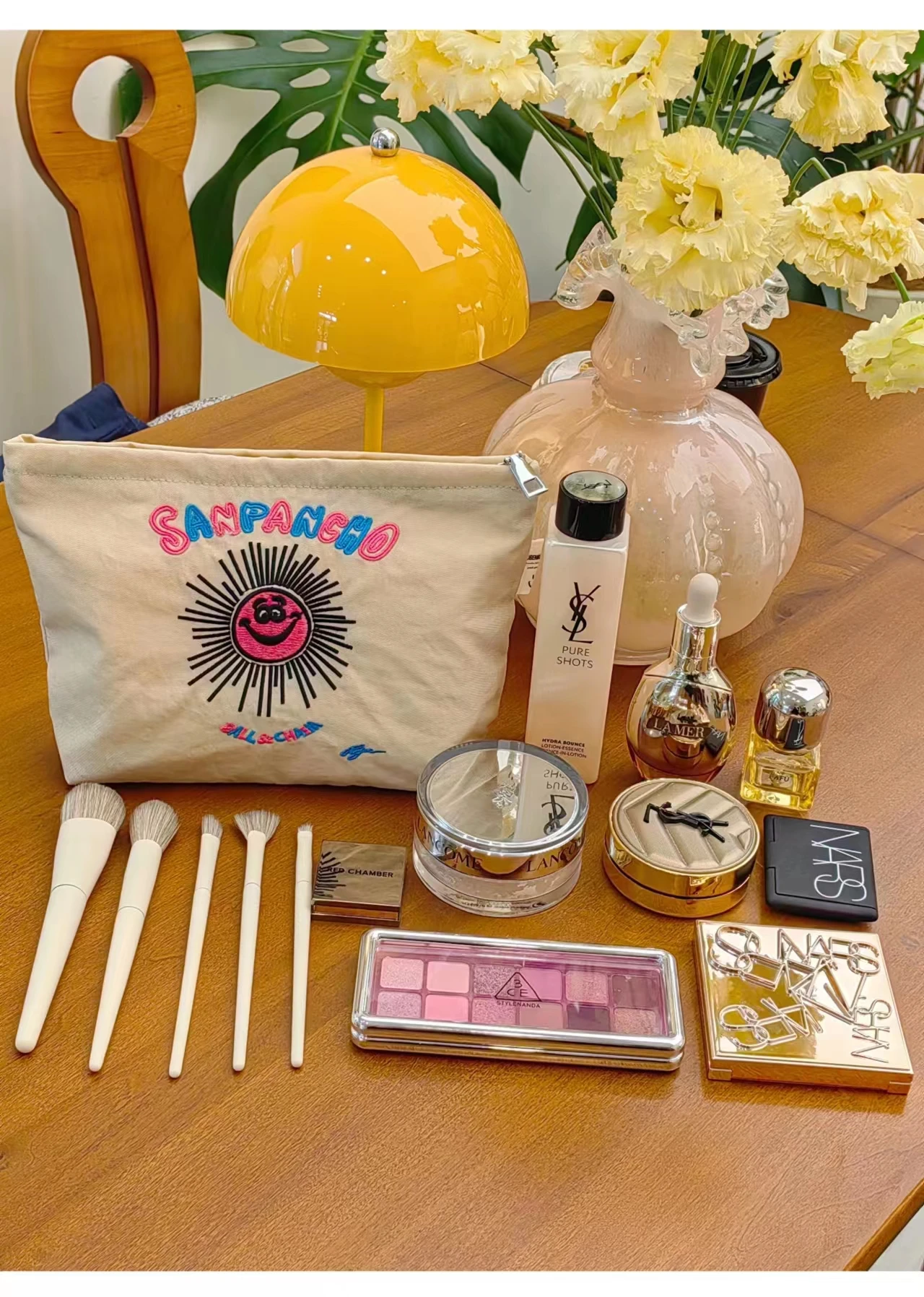 Geborduurde waterdichte make-uptas draagbaar