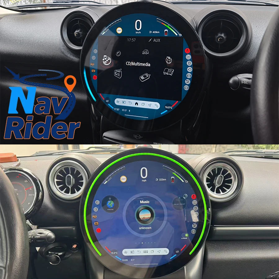 Android For BMW Mini One Cooper R55 R56 Peaceman Mini Clubman 2007-2014 Car GPS Carplay Stereo DSPMultimedia Video Player 11.9