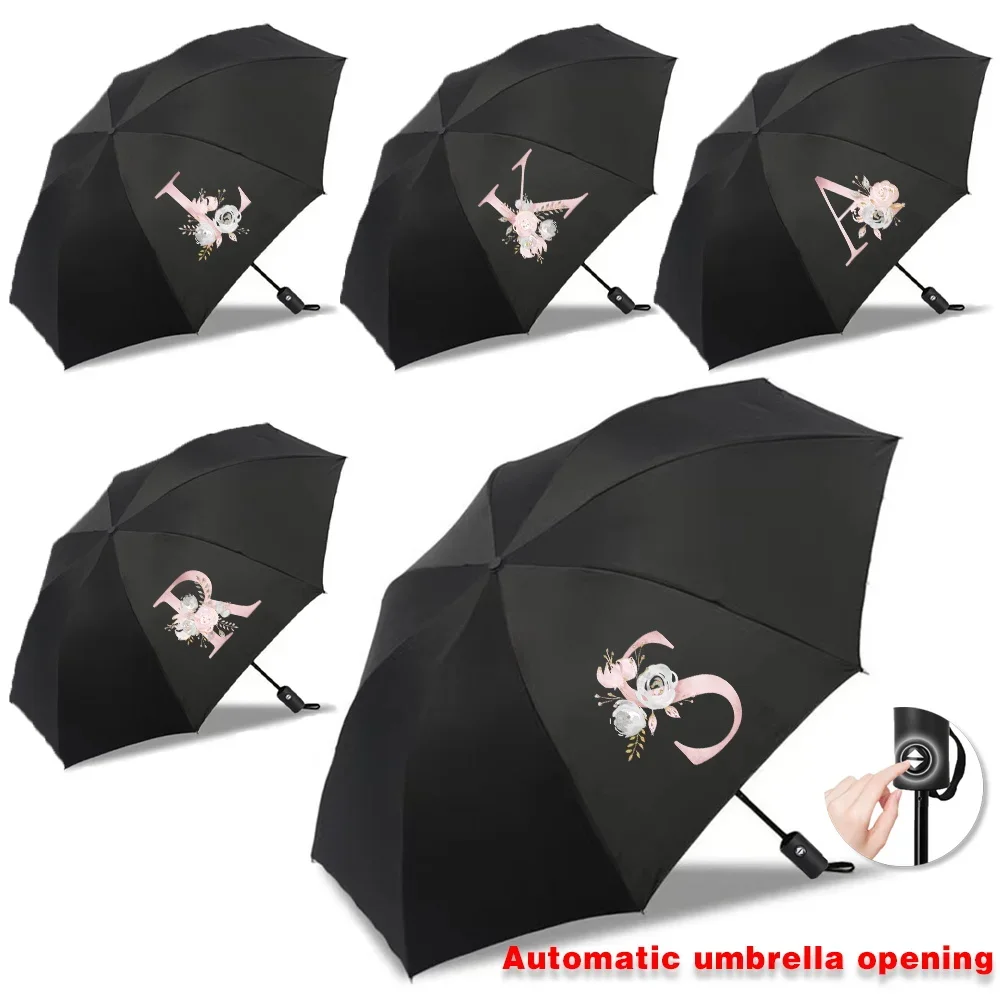 

Foldable Umbrella UV Protection Automatic Umbrellas Sun Rain High Aesthetic Value Travel Essentials Portable Folding Pink Flower