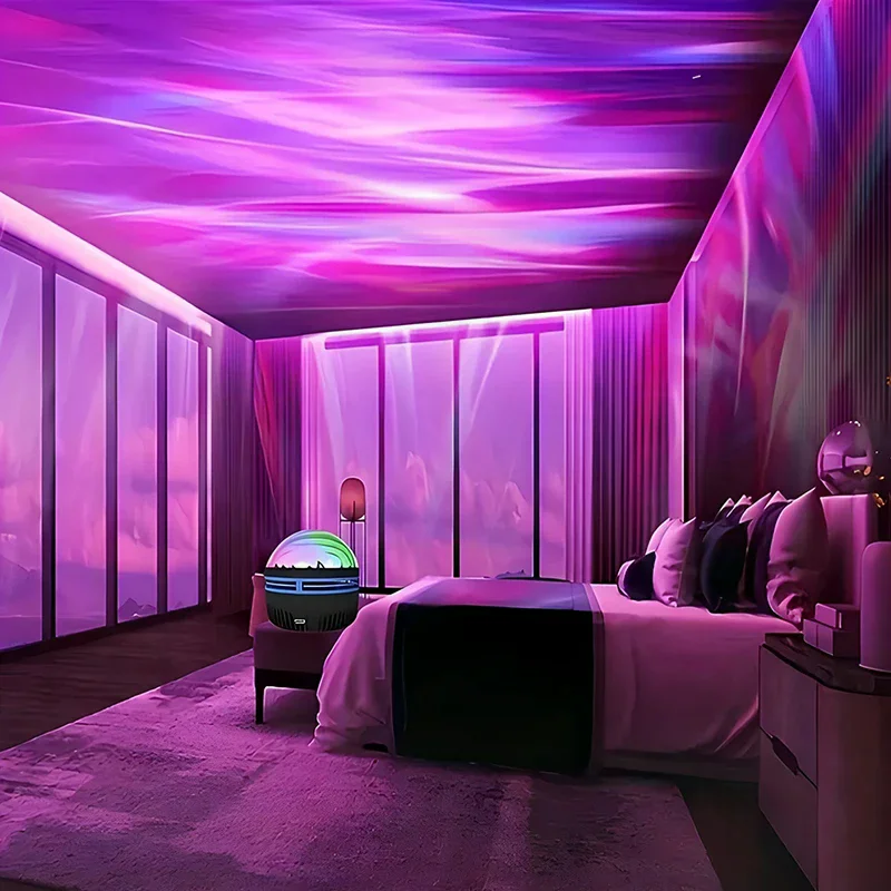 Led Aurora Starry Projection Lamp Water Ripple Disco Light Romantic Atmosphere For All Seasons