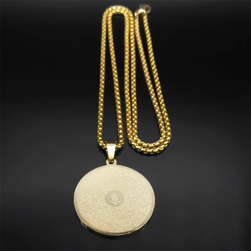 البوذية بوديساتفا شورانجاما تعويذة ميدالية القلائد للرجال النساء الفولاذ المقاوم للصدأ Om التأمل شفاء سلسلة مجوهرات NZZZ553