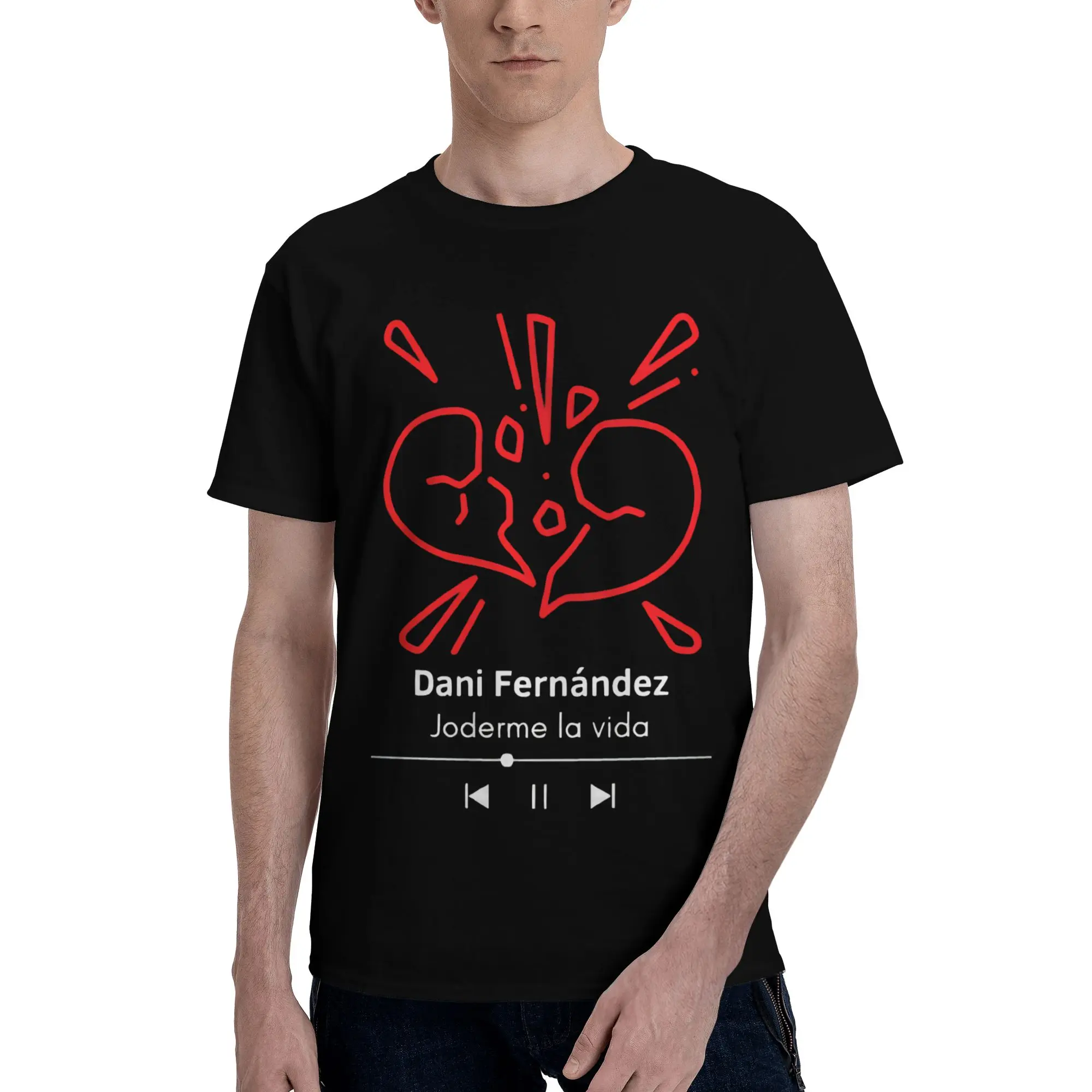 Men Women Graphic Print Dani Fernandez spanish   Tee T Shirt 100% Cotton  T-shirts Clothing