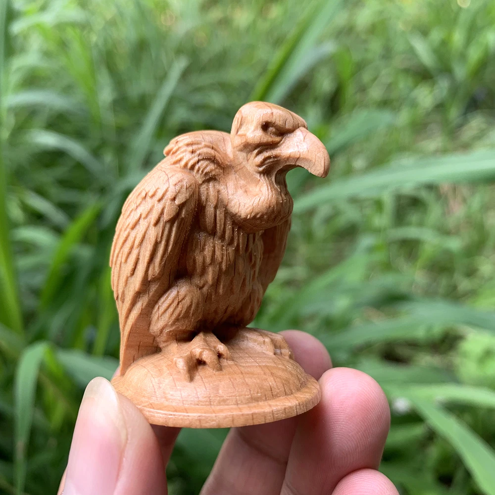Figura de gaviota tallada a mano de 1.9 pulgadas, adorno de madera con temática animal, adecuado para decoraciones de Halloween, decoraciones creativas de escritorio, dormitorio, decoración de interiores, regalos de Año Nuevo, decoración del hogar, decoración de centro de mesa