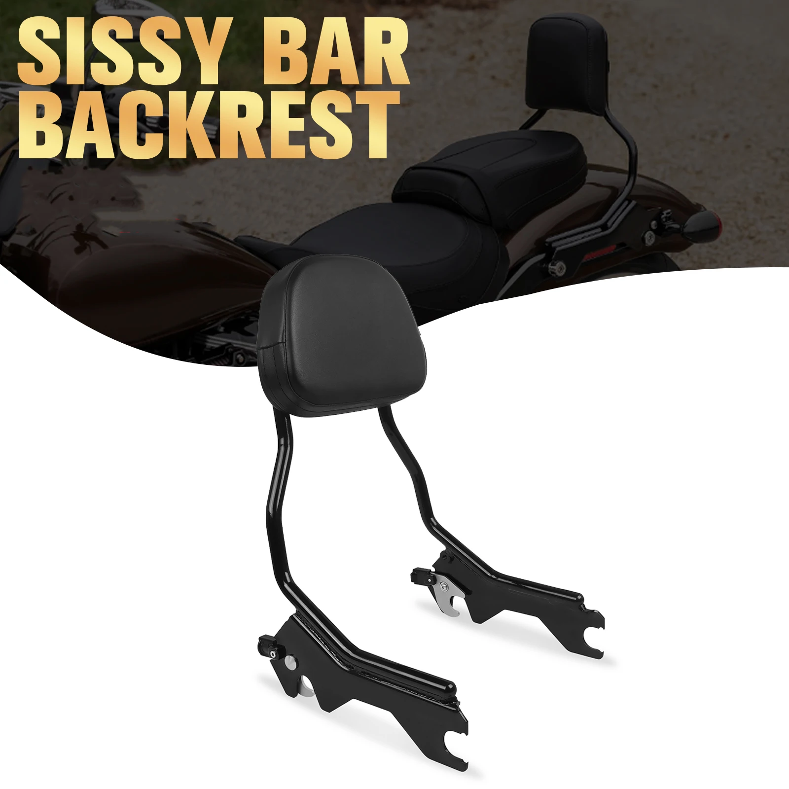 

For Harley Softail Slim Street Bob Deluxe FLDE Heritage Classic 114 FLHC FLHCS FLSL FXBB Detachables Rear Sissy Bar Backrest Pad