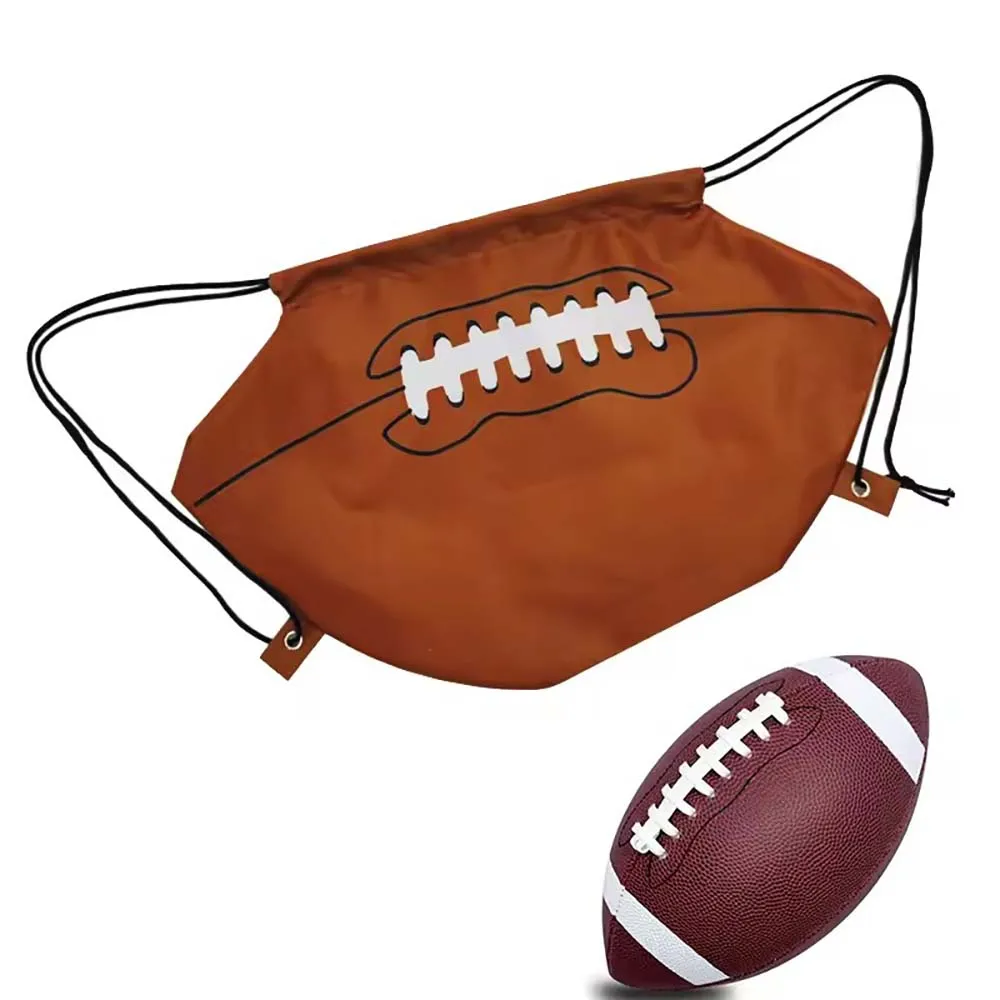 210D Portable Polyester Basketball Drawstring Bags Shoulder Backpack Soccer Rugby Storage Sports Bag Outdoor Sports Traveling view 5