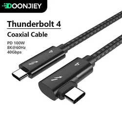 Thunderbolt 4 Coaxial Cable USB4 PD100W USB C to Type C Fast Charge 40Gbps Data Cable 8K@60Hz for eGPU iPad Macbook Pro Air USBC