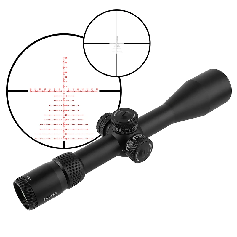 

Focuhunter 2024 New HD 5-30x56 FFP Hunting Scope 34mm Tube Red Reticle Tactical Scope IP67 Waterproof Long Range Shooting Scope