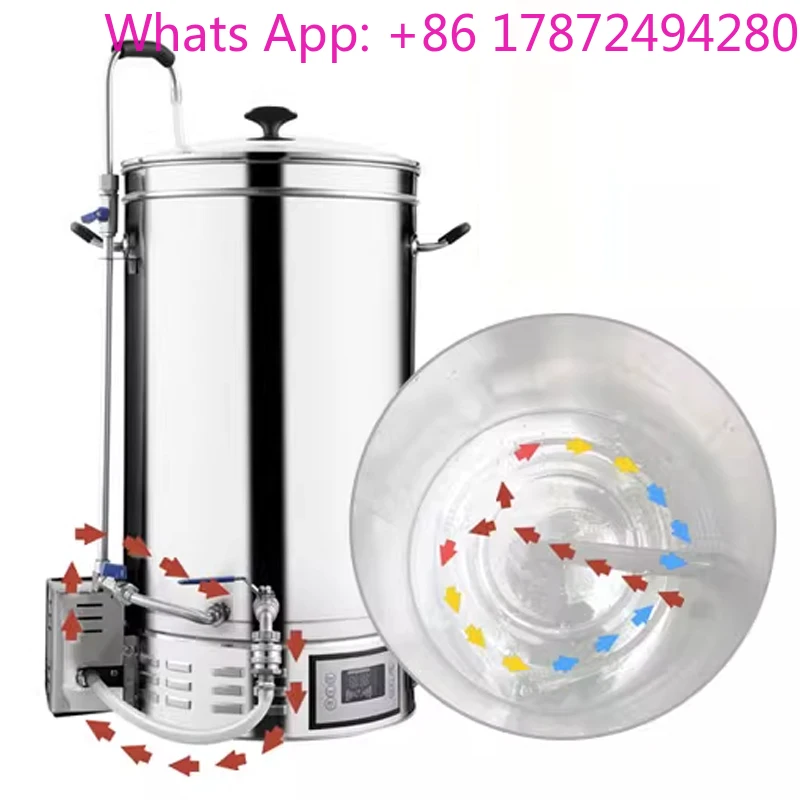 35L Stainless Steel Brewing Barrel Electric Mash Tun Micro Brewery Craft Beer Machine 2500w