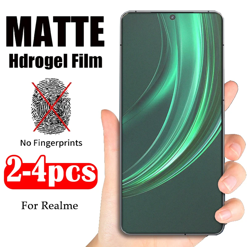 

4-2Pcs Matte Hydrogel Film For Realme 13 12 12X 11 11X 10 Pro Screen Protector For Realme GT5 240W GT3 GT2 Narzo 50i 50A Prime