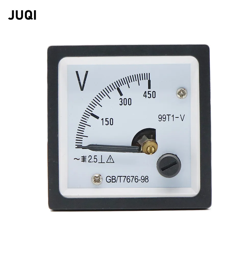 99T1-V Pointer type AC voltmeter  50V 100V 150V 250V 300V 450V 500V  Range Analog Voltmeter Gauge Panel 48x48mm