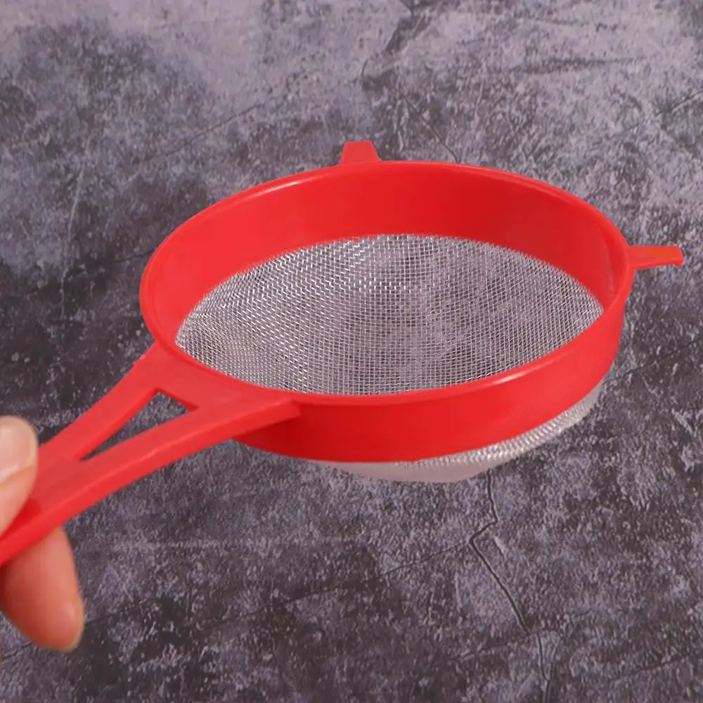 4Pcs/Set Kitchen Tool Plastic Flour Sieve Fine Mesh with Handle Colander Multi Size Juice Filter Tea