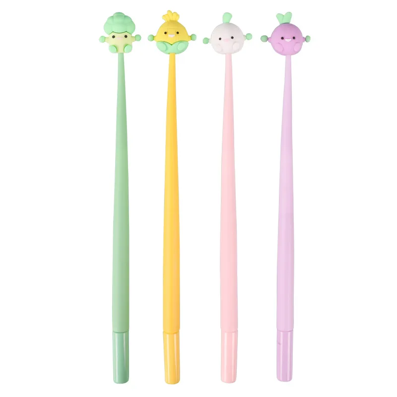 48PCS Cute Creative Silicone Soft Rubber Fruit And Vegetable Styling Pen Gender-neutral Pen Student Writing Stationery Spot