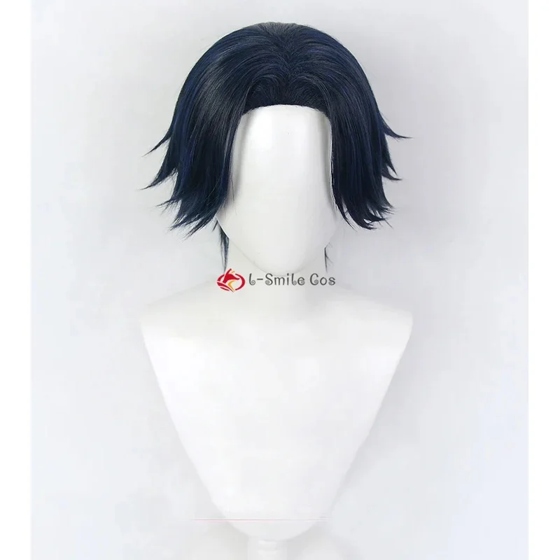 

2025 Hitto Kakucho Anime Cosplay Dark Blue Black Short Rokuhara Tandai Role Play + Wig Cap