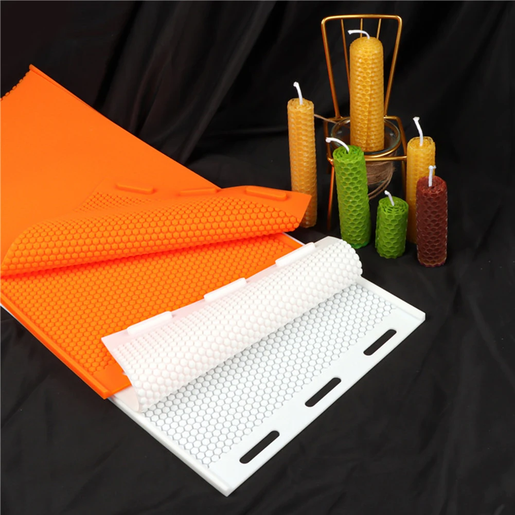 

2pcs Beewax Foundation Sheet Mould Flexible Beeswax Press Sheet Mould Silicone Harmless Handmade Beeswax Making Tool