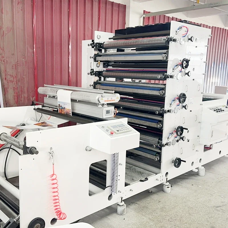 4 Color High Speed PVC PET Film Adhesive Label Flexo Printer Paper Cup Printing Machine For Sale