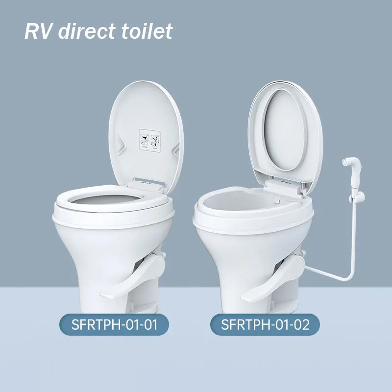 

RV Inline Toilet One-Piece Ergonomic Foot Pedal Toilet Caravan Boat Camper Accessories PP Material Quality