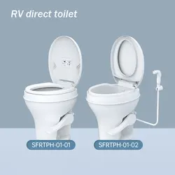 RV Inline Toilet  One-Piece Ergonomic Foot Pedal Toilet Caravan  Boat  Camper Accessories  PP Material Quality