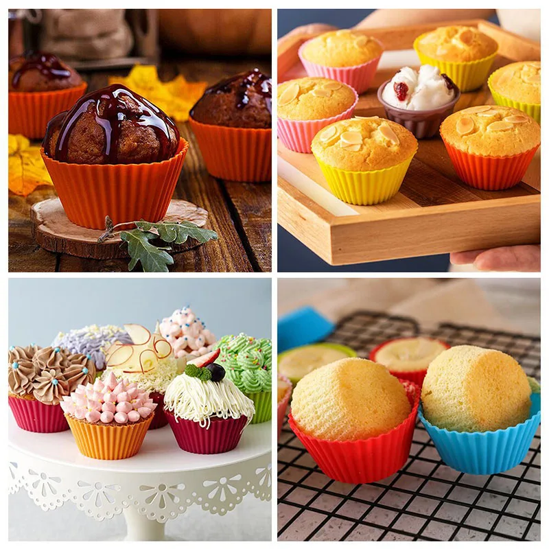 3/5/10pcs Silicone Cake Mold Round Muffin Cupcake Baking Molds DIY Cake Decorating Tools Wedding Birthday Party Decorations