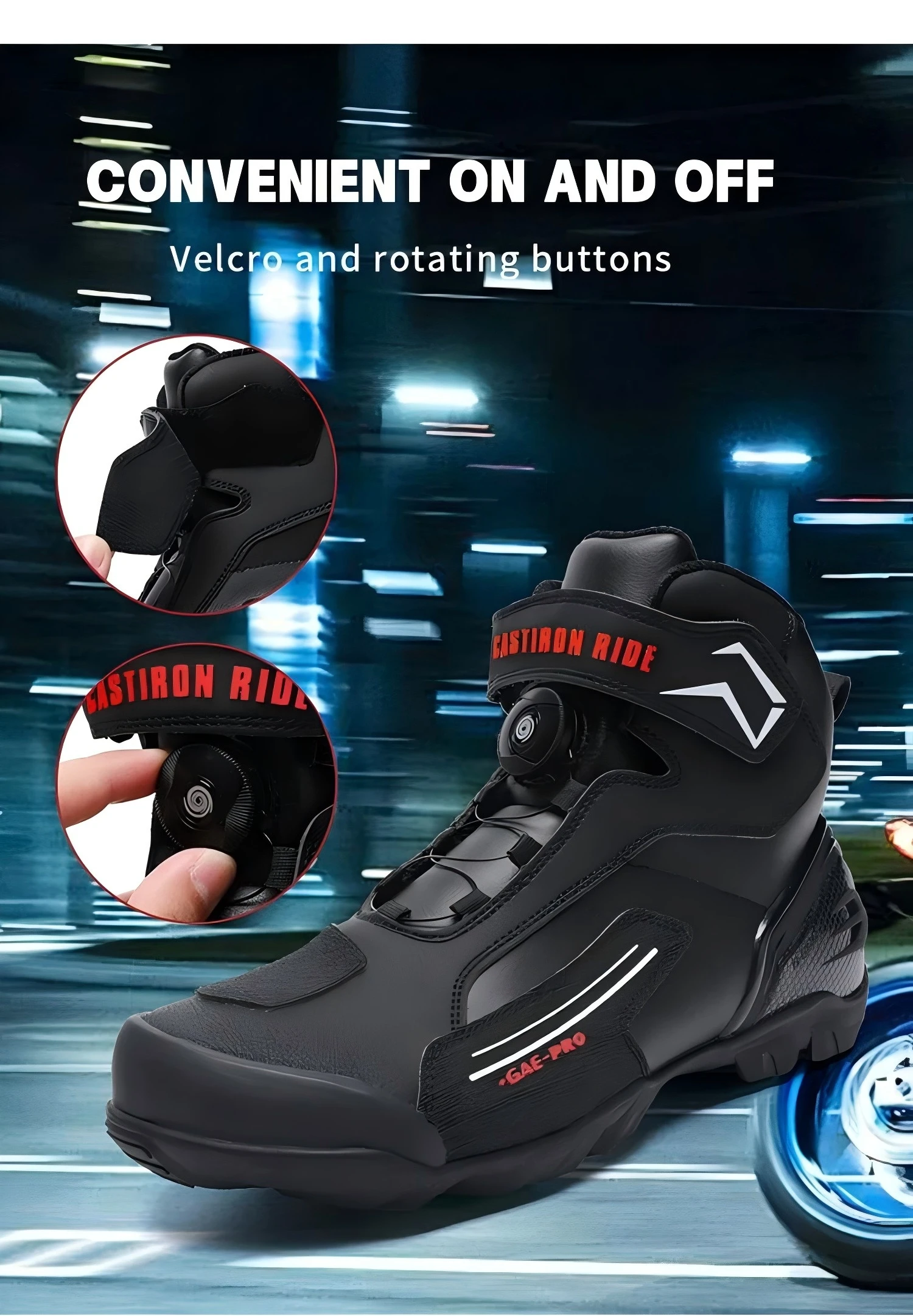 

Men Motorbike Motocross Riding Boots Synthetic Leather Anti Collision Shockproof Anti Slip Wear Resistant Outdoor Street Motorcy