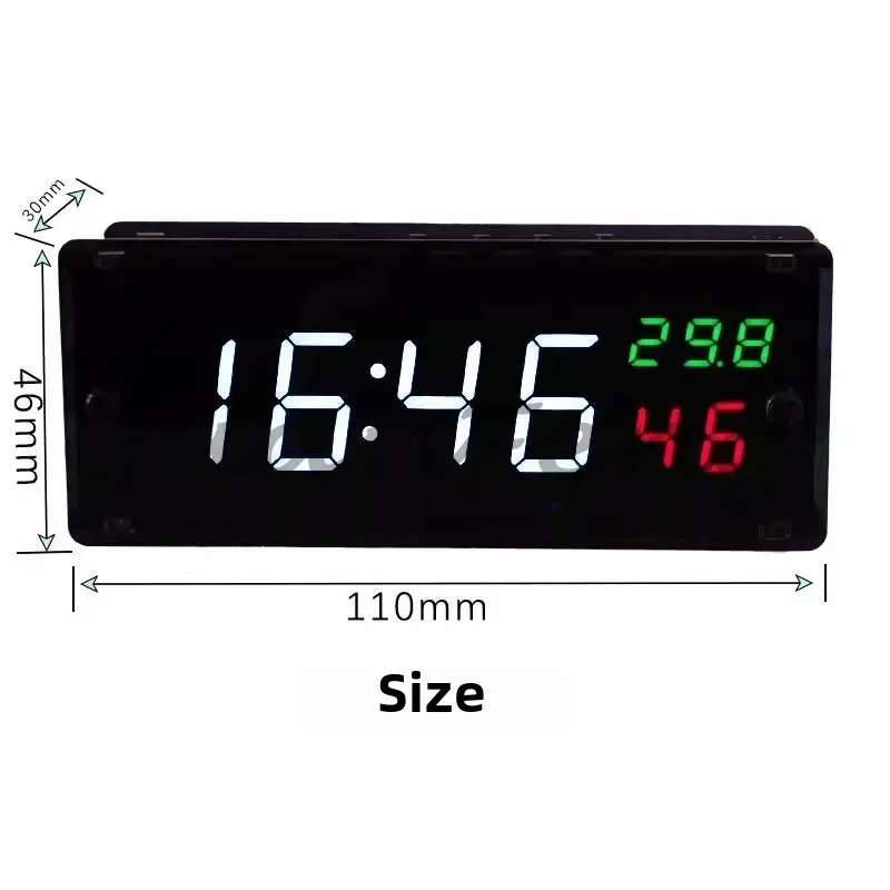 خدمة وقت NTP، مزامنة الوقت التلقائي، وحدة ساعة LED أنبوبية رقمية مقاس 0.8 بوصة، يعتم ذكي