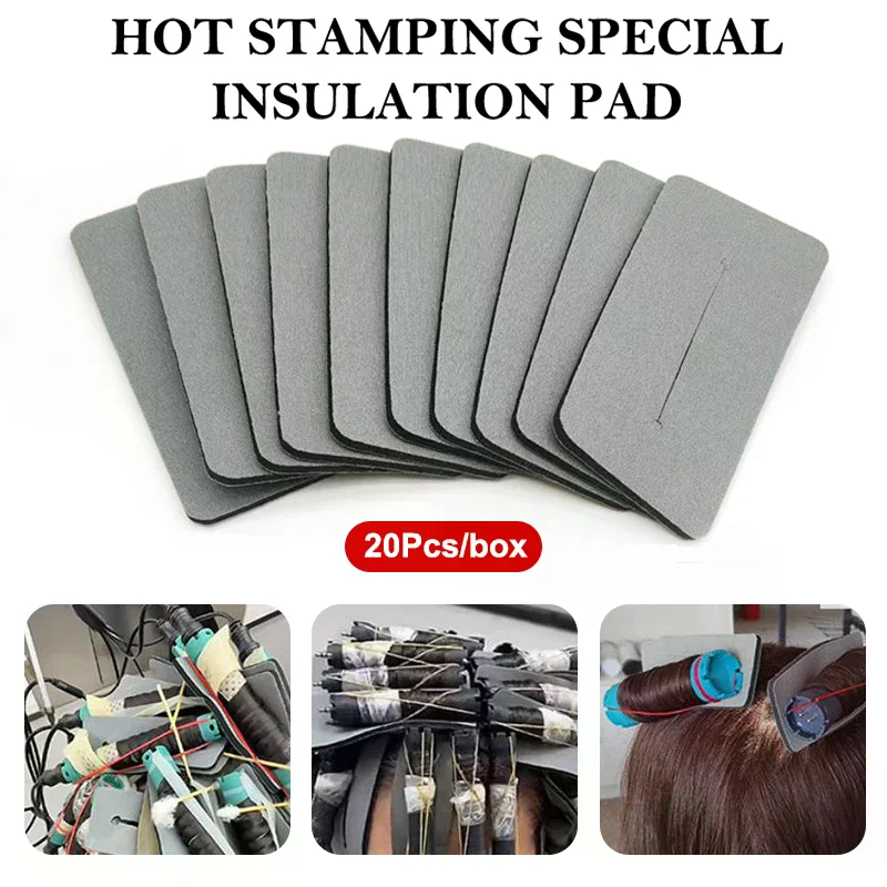 20 Pcs Salon Hair Perming /Thermal Insulation Cotton Pad Rubber Patch Curl Wave Crimp High Temperature Accessory Styling Tools