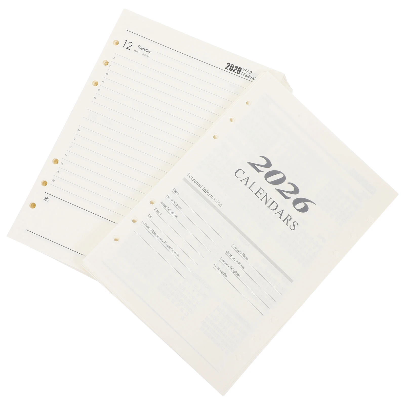 

Monthly Planner 2026 Paper Refills For Planners Core Replacement A5 6 Hole Paper Inserts Daily Planning Smooth Writing Notebook