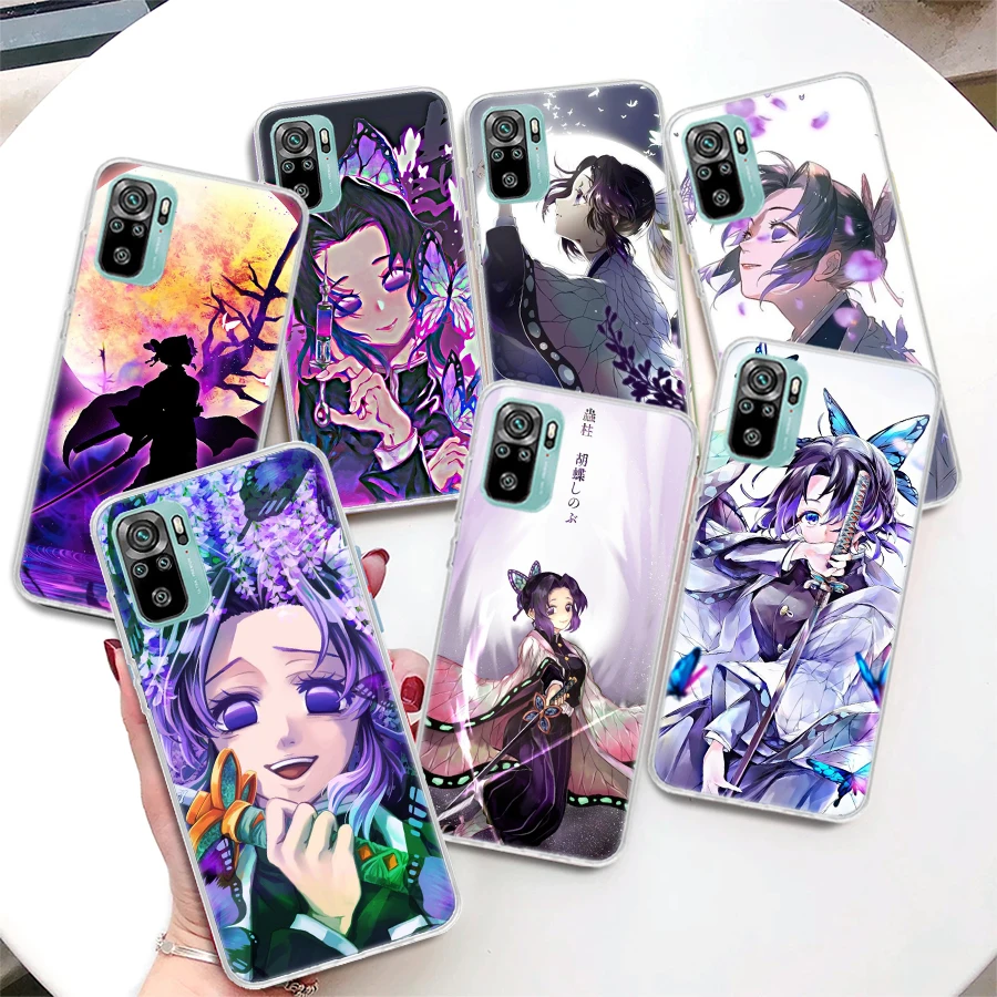 Demon Slayer Shinobu Kocho Phone Case For Xiaomi Redmi 12 12C 10 9 9A 9C 9T 10C 10A 8A 8 7A 7 6A 6 Pro S2 K20 K30 K40 Soft Cover