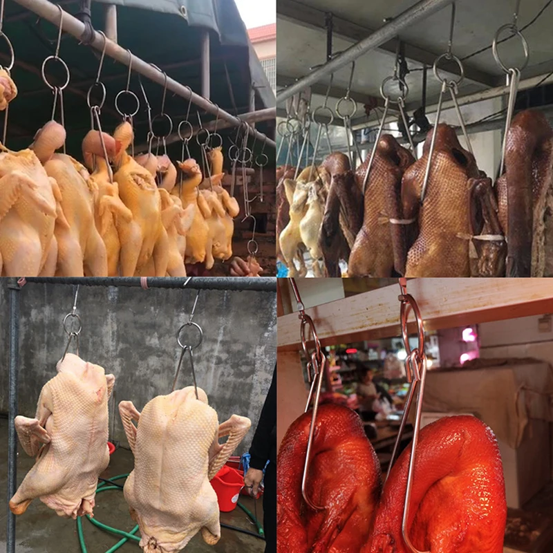 Anatra macellaio lavorazione della carne asciugatura gancio per fumatori gancio per pancetta in acciaio inossidabile gancio per barbecue strumenti